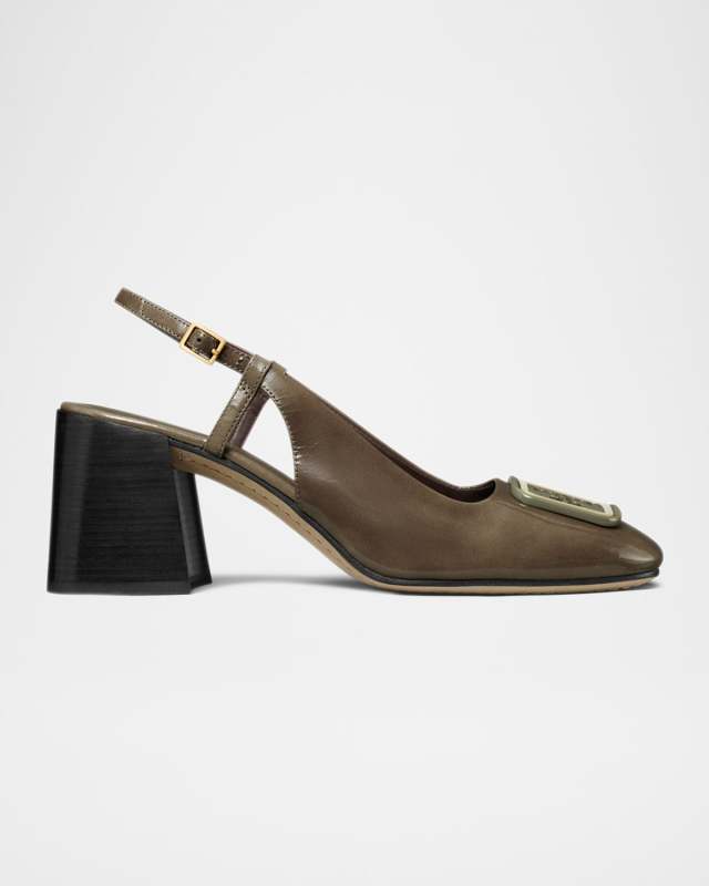 Georgia Patent-Leather Slingback Heels